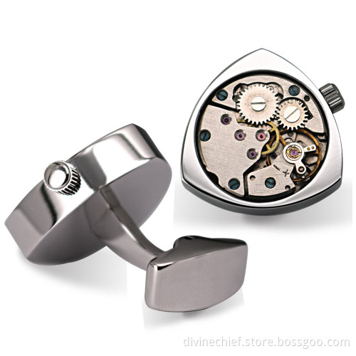Novelty Peach Heart Men's Shirt Cufflinks Factory Wholesale Mechanism Cufflinks Movement Cufflinks WM-831A